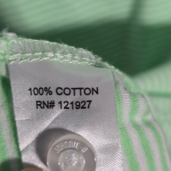 Johnnie O Men Cotton Striped Polo Shirt Size Large Green Golf Office Casual - Picture 5 of 10